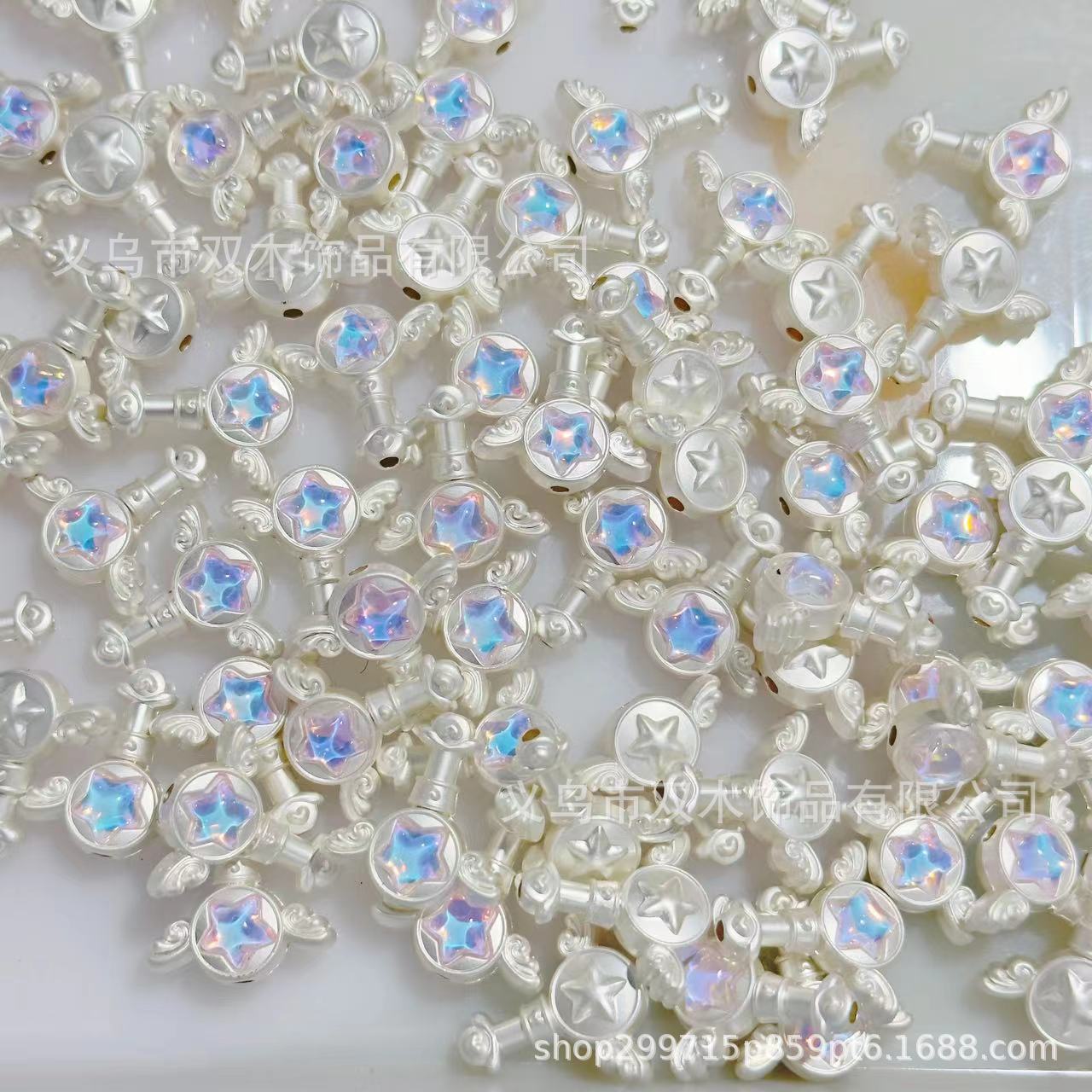 Wholesale 10pcs Paint Diamond Fairy Wand Alloy Beads