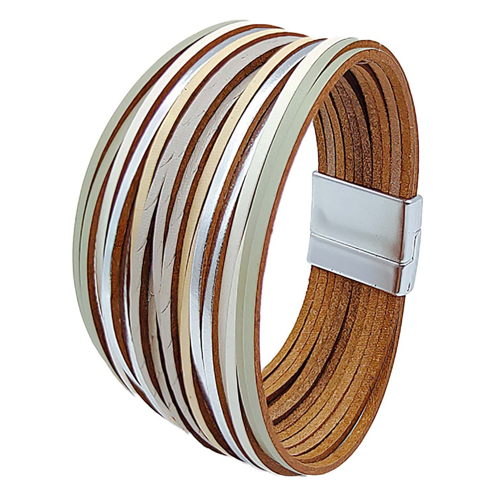 Wholesale Bohemian style multi-chain magnetic clasp bracelet