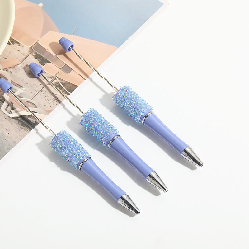 Wholesale 10pcs Beadable Pens Heavy Duty Full Diamond DIY Hand-twisted Ballpoint Pen