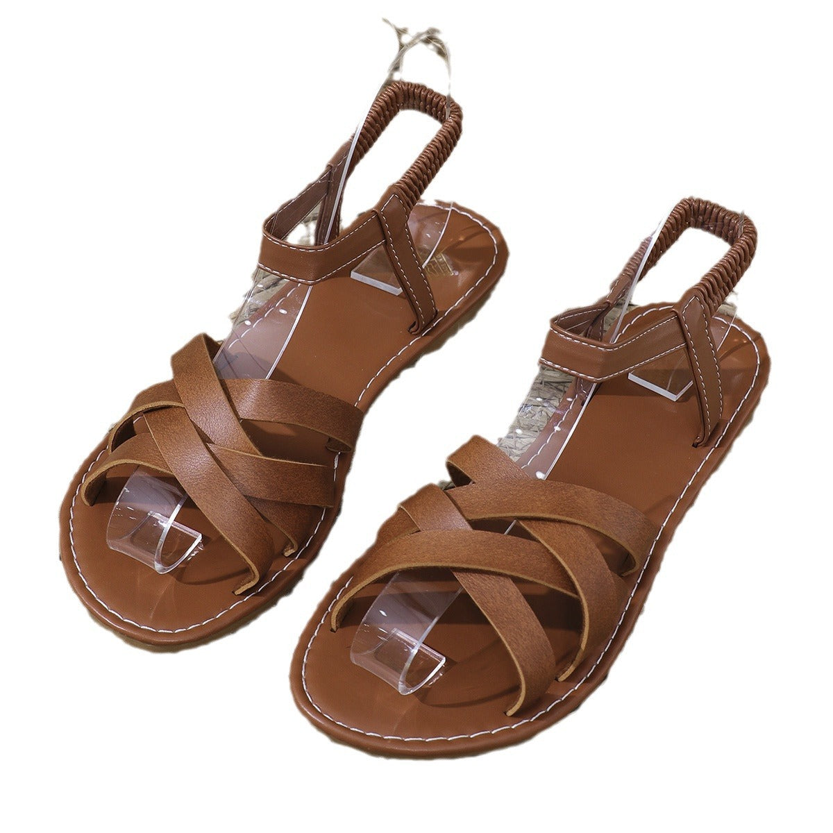Wholesale Flat Fashionable Versatile Cross Roman Sandals