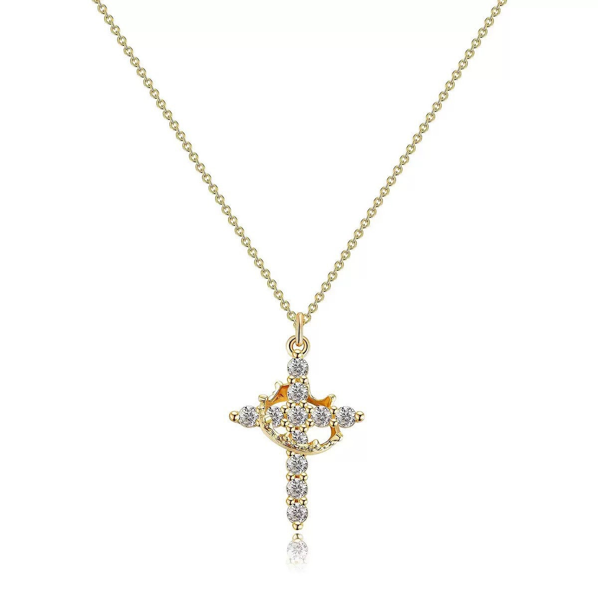 Wholesale Stylish Women' s Necklace with Creative Cross Pendant