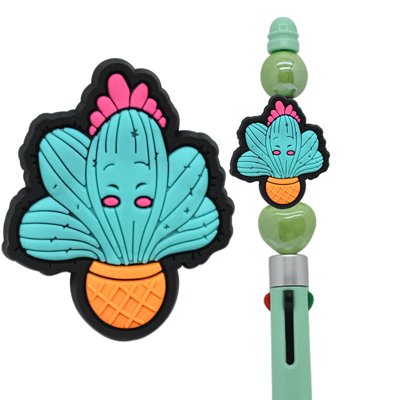 Wholesale 100pcs Diy Cactus Green Plant PVC Soft Beads