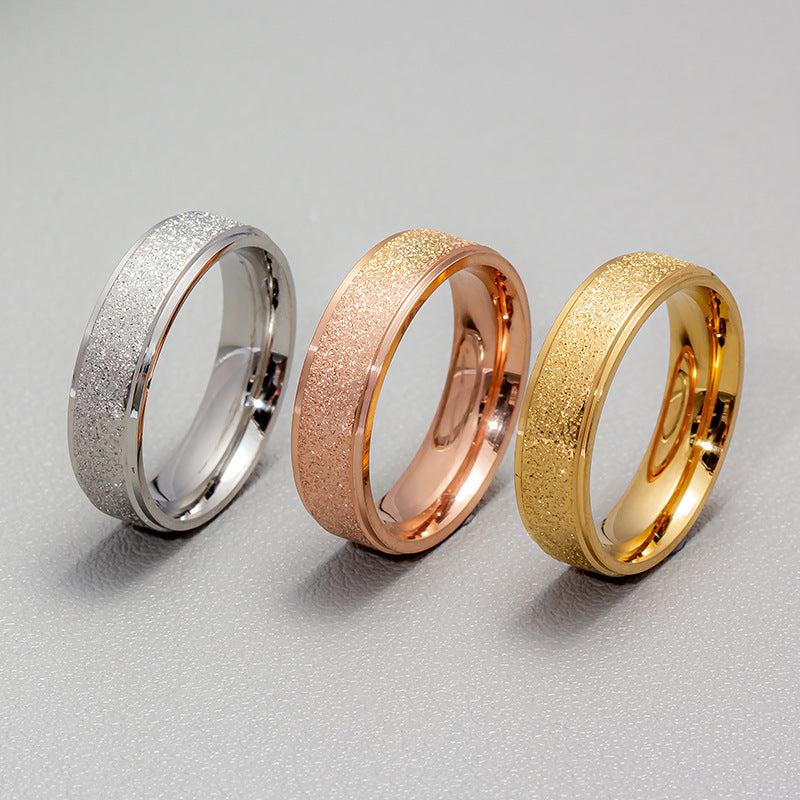 Wholesale Simple Fashion Popular Frosted Titanium Steel Ring