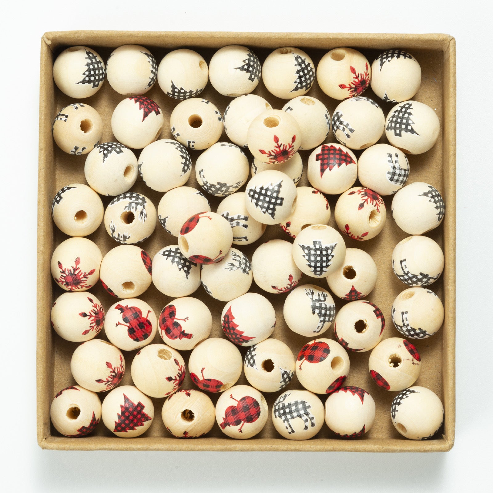 Wholesale 20pcs/ pack Christmas wooden beads colored wooden beads