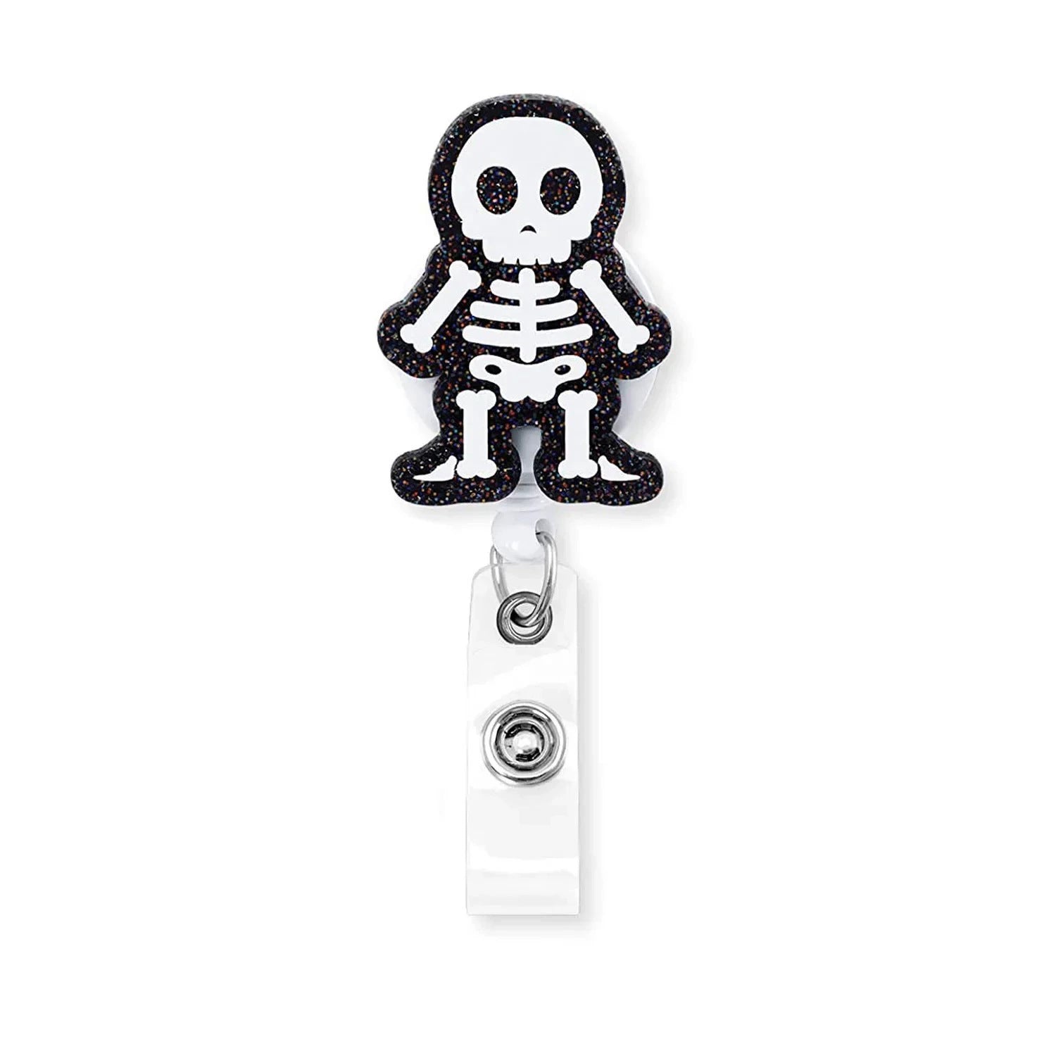 Wholesale Blackened Skeleton Medical Easy Pull Buckle  Badge Reels