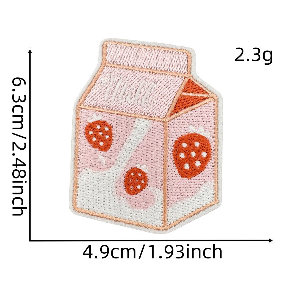 Wholesale Cute Pink Strawberry Cloth Patch Bear Ice Cream Embroidery DIY Patches