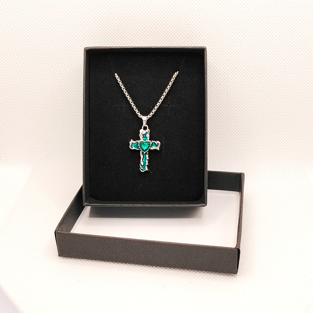 Wholesale Diamond Oil Dripping Cross Necklace