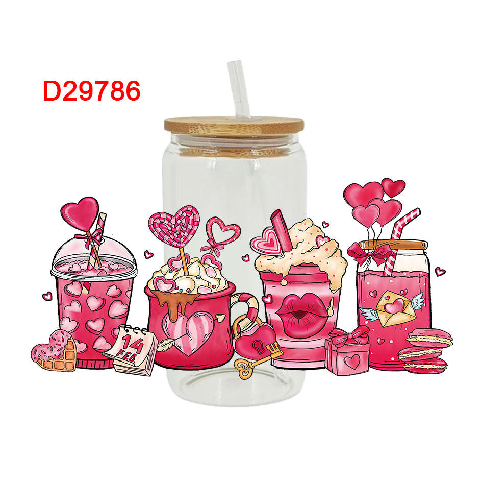 Wholesale Uv Transfer Sticker Glass Cup UV DTF Wraps 16oz Cup UV DTF Wraps