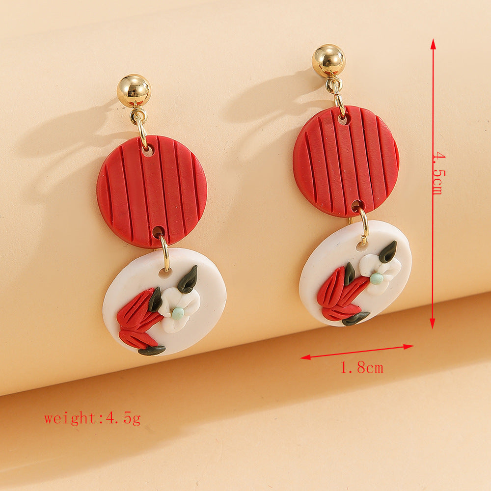 Wholesale Valentine' s Day Love Soft Ceramic Earrings