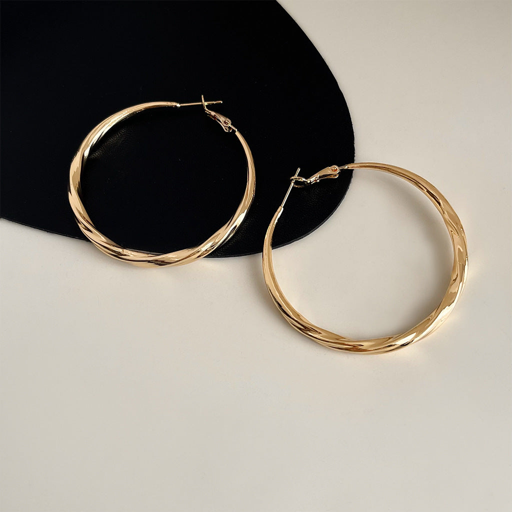 Wholesale Retro geometric metallic irregular earrings