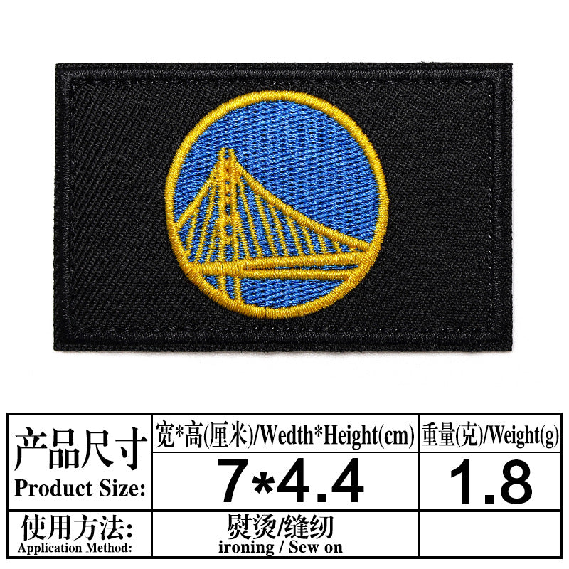 Wholesale Twill Embroidered Patch Team Badge Rectangular Decorative Accent For Bags Clothing Towels