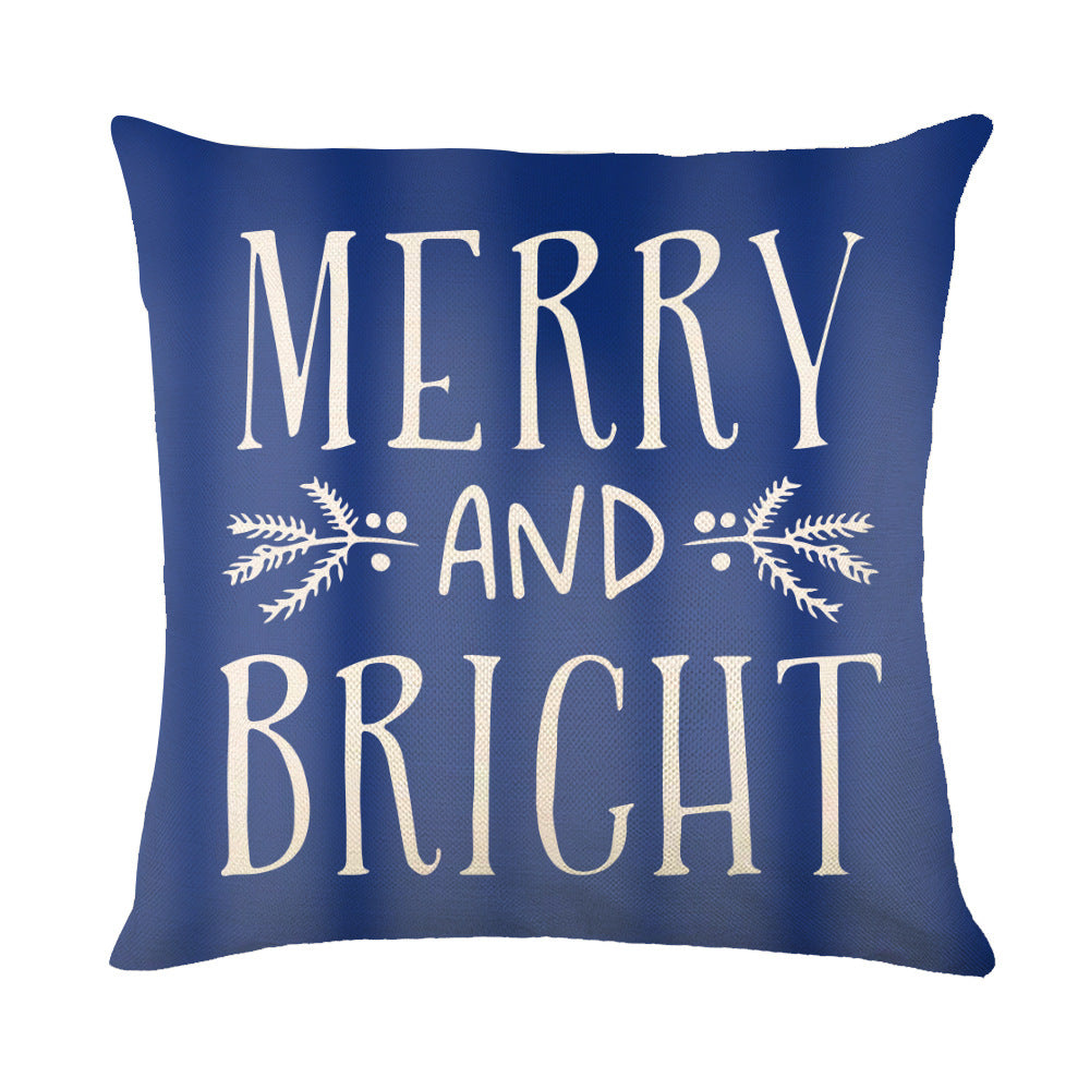 Wholesale Simple Christmas Throw Pillow Cover Letter Decoration Cushion Linen Printing Waist Cushion