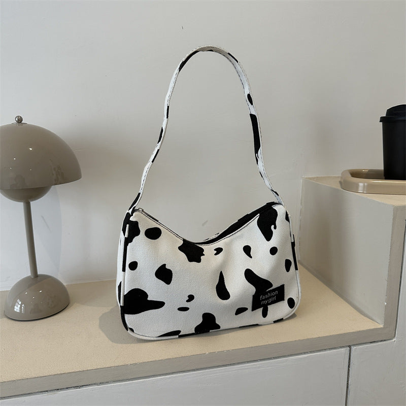 Wholesale Canvas Cow Pattern Shoulder Bag