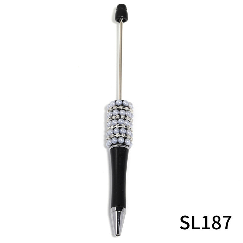 Wholesale 5pcs/pack Heavy Industry DIY Beadable  Pen Multicolor Pearl Beaded Pen