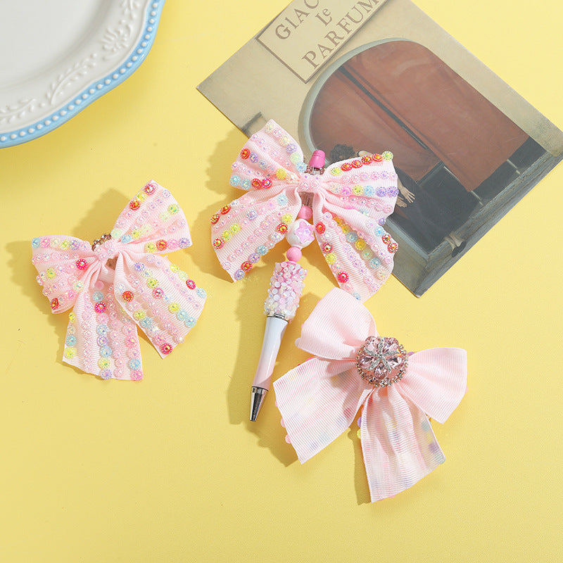 Wholesale 10pcs Acrylic Heavy Industry Beads Handmade Press Drilled Loose Beads Beaded Bows DIY