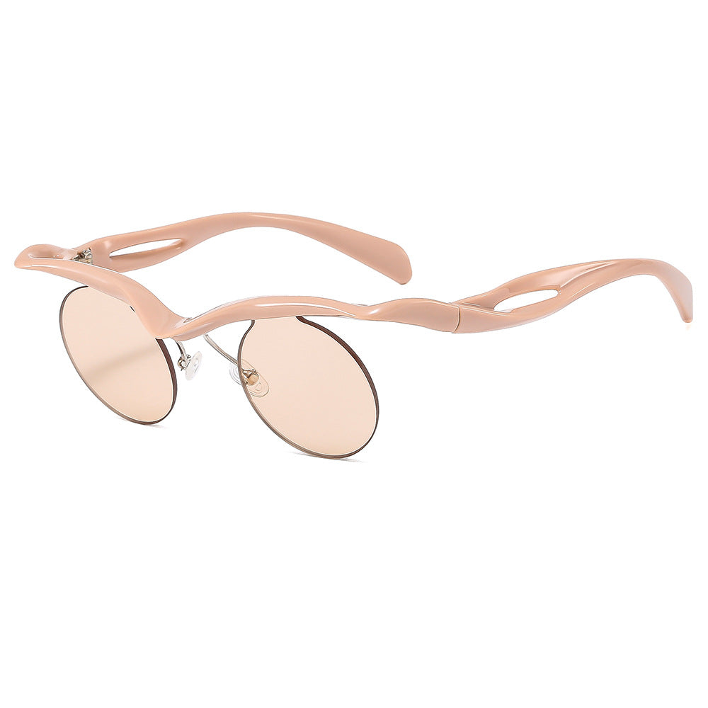 Wholesale Shaped half-frame round frame sunglasses