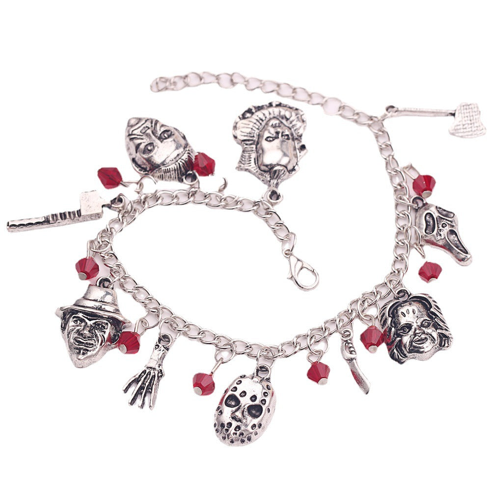 Wholesale 5PCS Black Friday Mask Alloy Bracelet