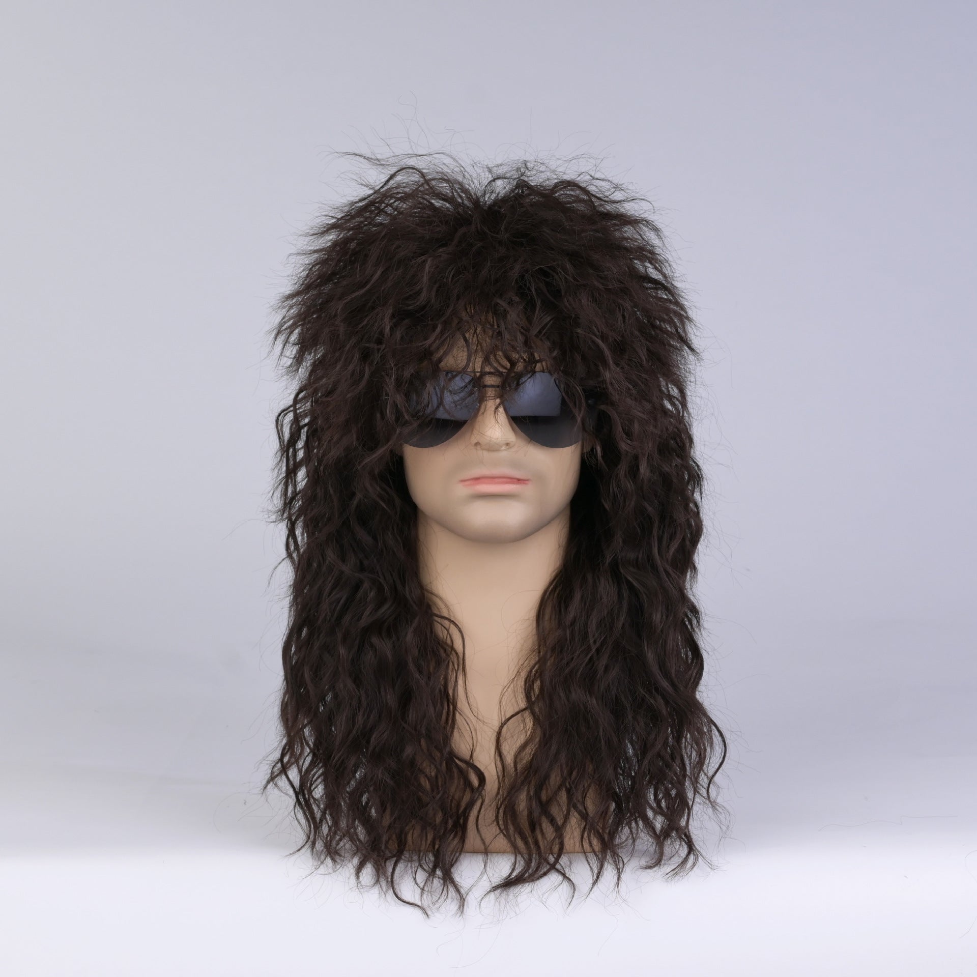 Wholesale Long curly hair stage men's fluffy hairstyle wig