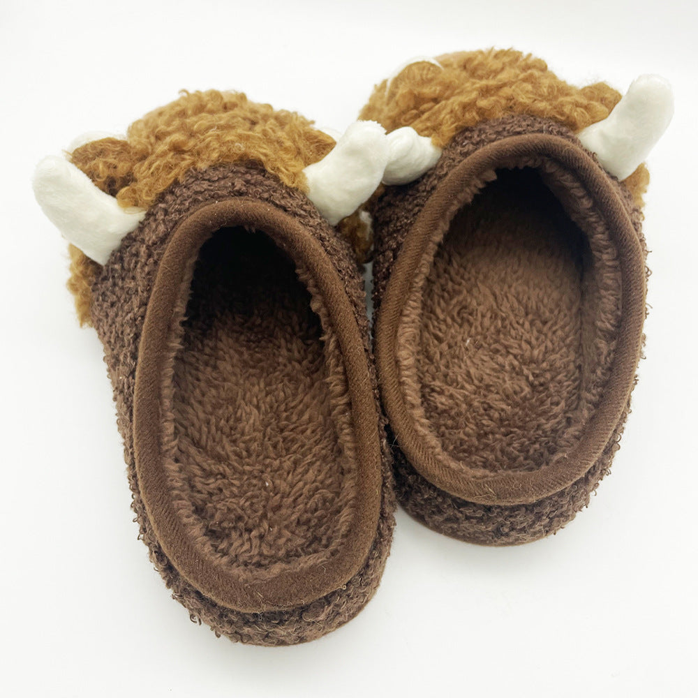 Wholesale New Highland Cow Slippers Scottish Yak Amazon Yak Plush Slippers