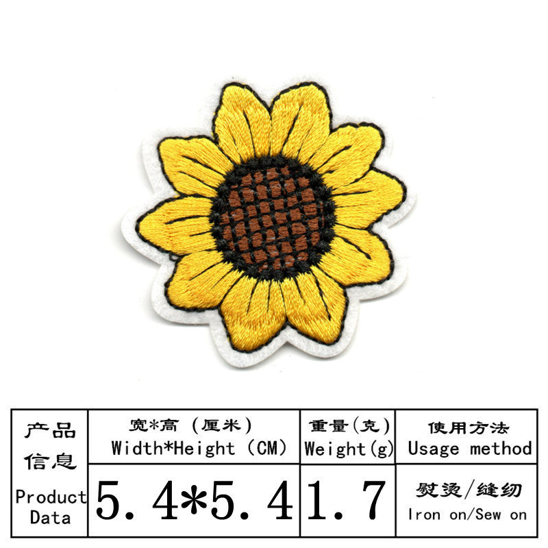 Wholesale Cartoon flower fruit smiley face animal embroidery DIY Patches