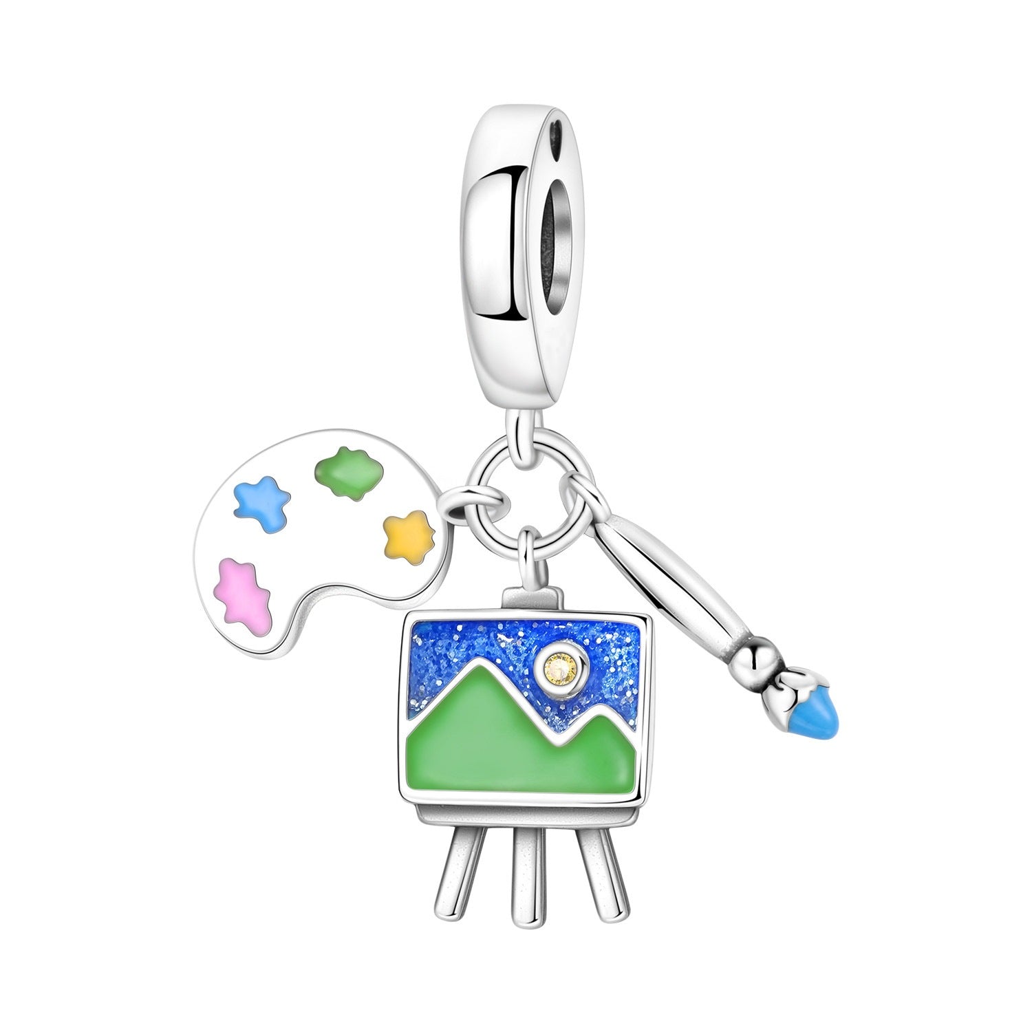 Wholesale Music Sports Series Football Guitar Silver Plated Charms