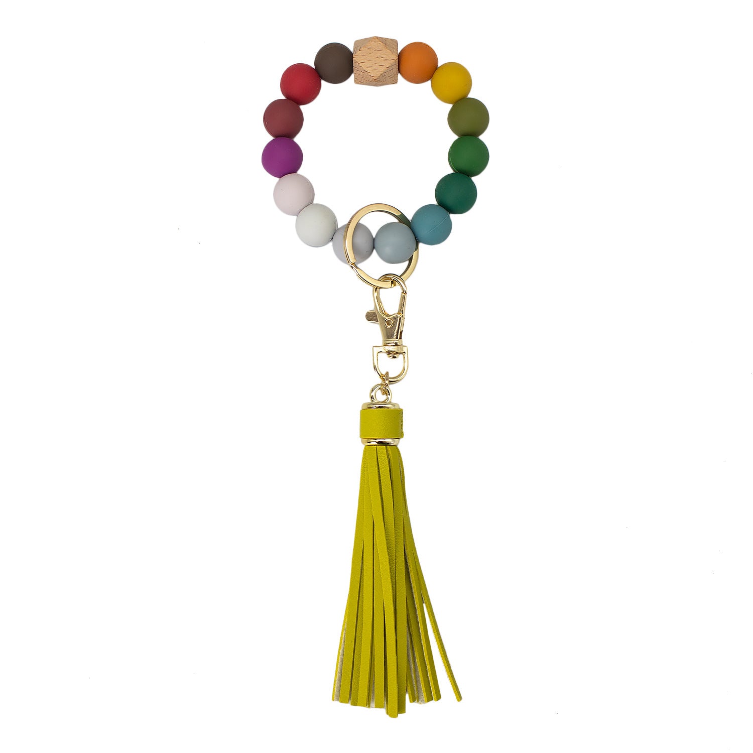 Wholesale Tassel Wood Beads Silicone Beads Wrist Keychain