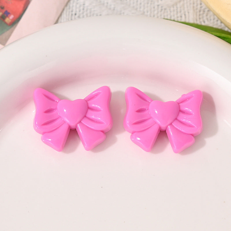 Wholesale 5pcs/pack   Candy-colored bow beads   Acrylic Beads