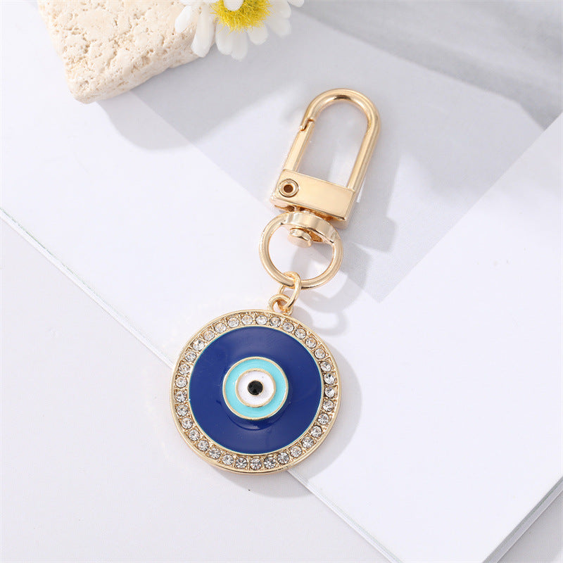 Wholesale Diamond Drop Oil Heart Blue Eyes Keychains