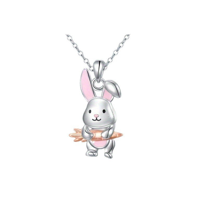 Wholesale  Cute Cartoon Pink Rabbit  Necklace