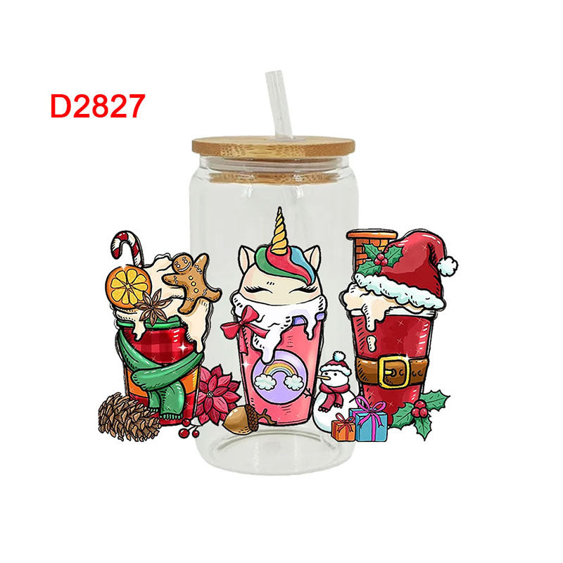 Wholesale Christmas Cartoon Series 16oz Cup UV DTF Wraps