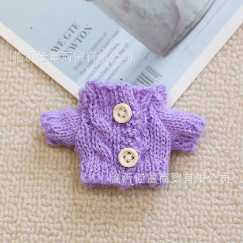 Wholesale 10pcs Mini colored button sweater Doll Accessories