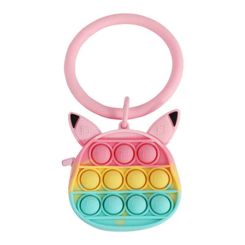 Wholesale Press Cute Zipper Decompression Tool Mini Silica gel Keychains