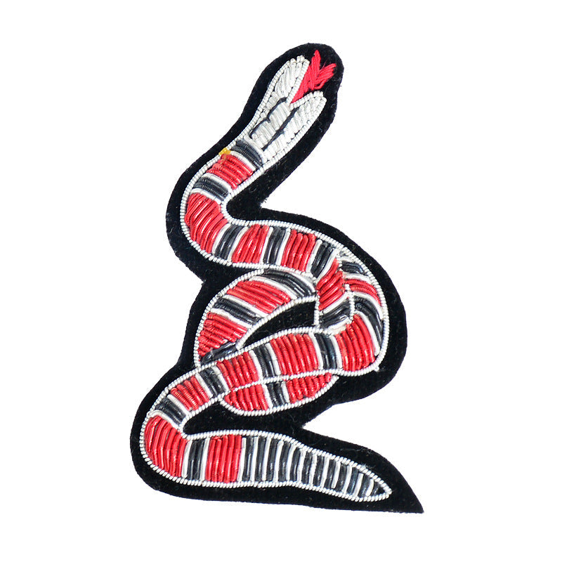 Wholesale DIY Hand Embroidered Indian Silk Mamba Snake Badge Cloth Patch Hat Clothes Accessories FS
