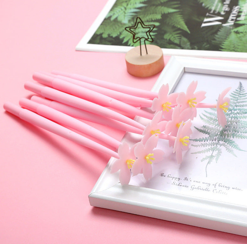 Wholesale of New Soft Rubber Flower Plastic Neutral Pens