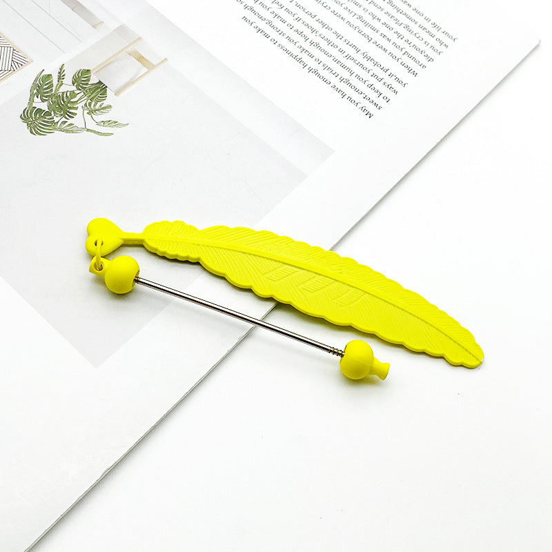 Wholesale New Leaf Shaped Candy Colored DIY Beadable Pens