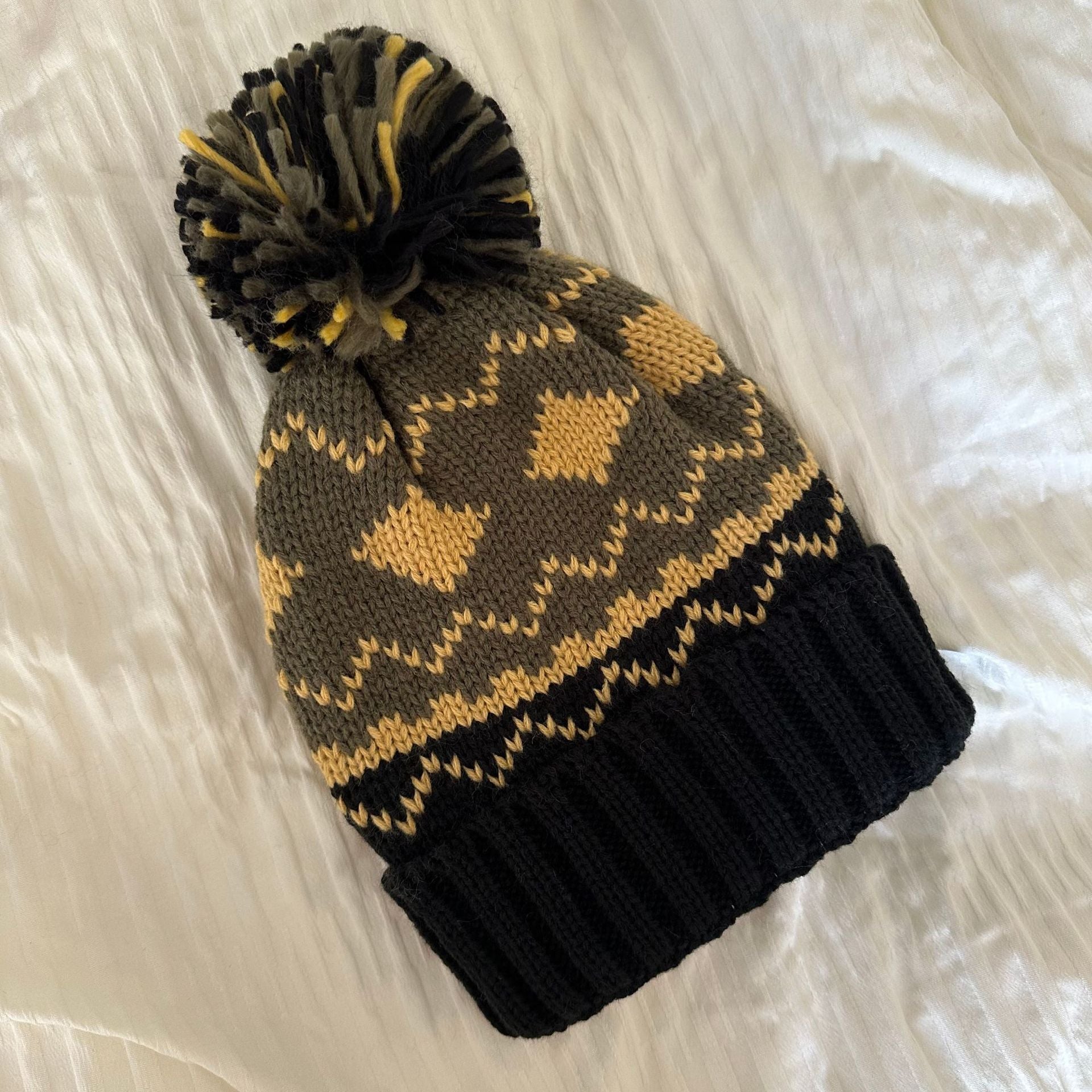 Wholesale Autumn and Winter Rhombus Wool Hat Thickened Warm Acrylic Knitted Hat