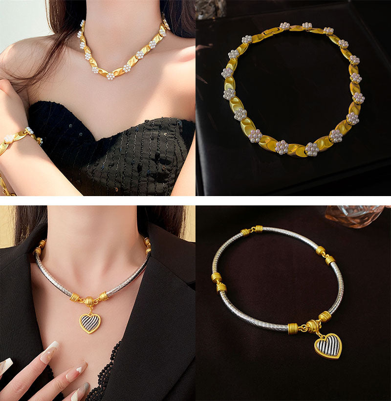 Wholesale Middle-aged Vintage Necklace Clavicle Chain