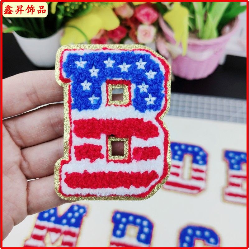 Wholesale 10pcs Letter Embroidery Towel Embroidery Bead Embroidery Badge Chest Badge Clothing Patches FS