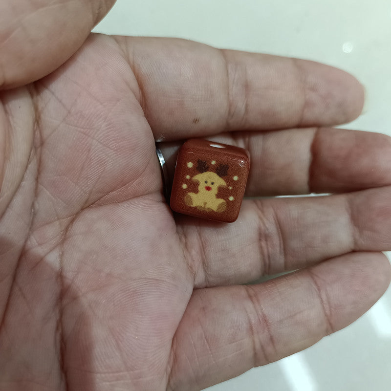 Wholesale 200pcs 15mm Painted Christmas Cubes DIY Handmade Beads