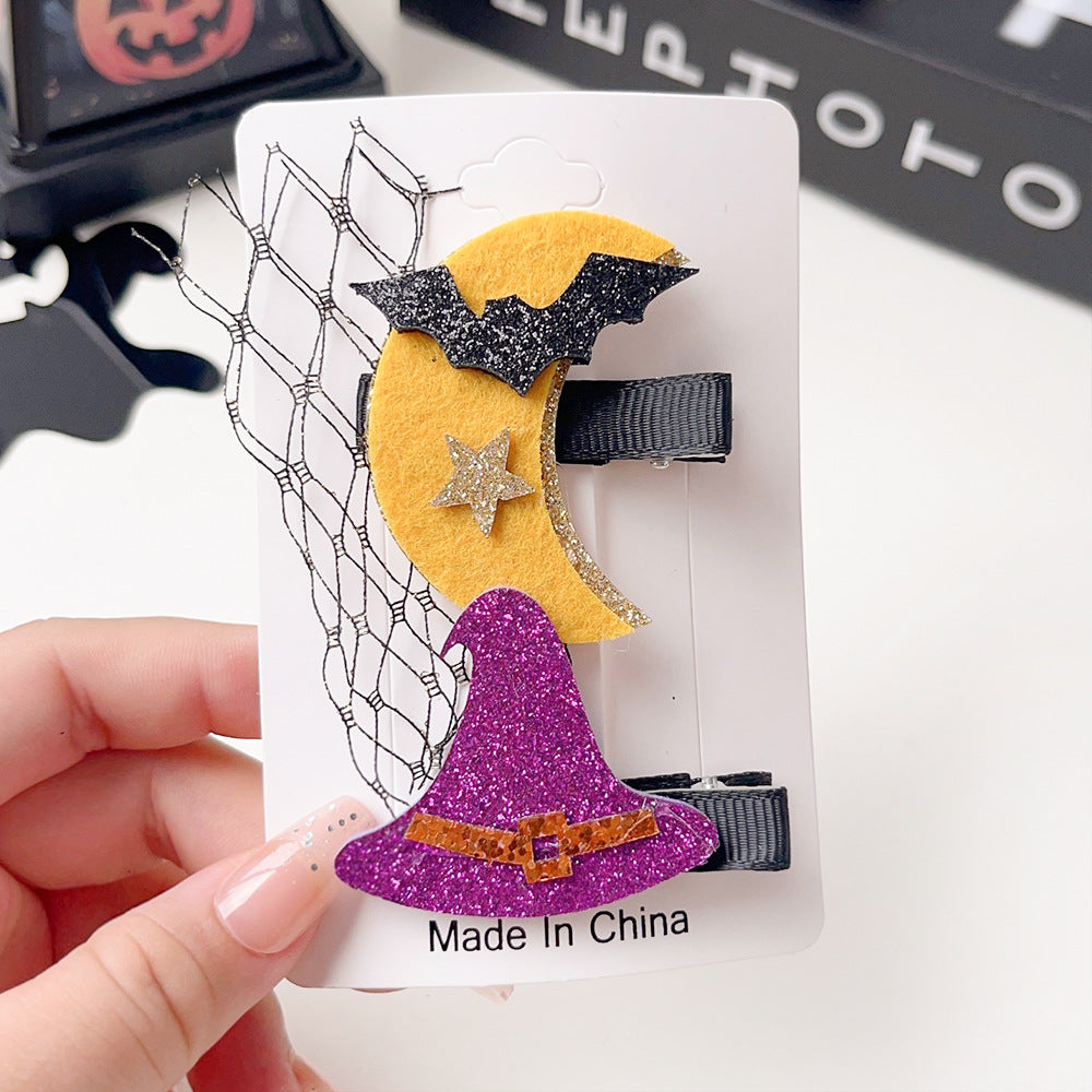 Wholesale Halloween Funny Pumpkin Ghost Bat Side Clip Top Clip