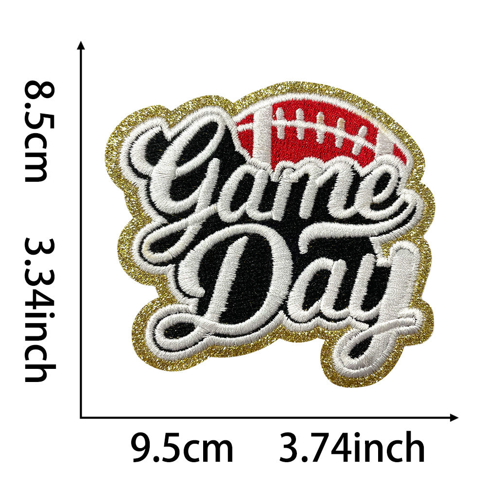 Wholesale Gameday Football Helmet Embroidered Patch Iron On Applique For ets And Clothing