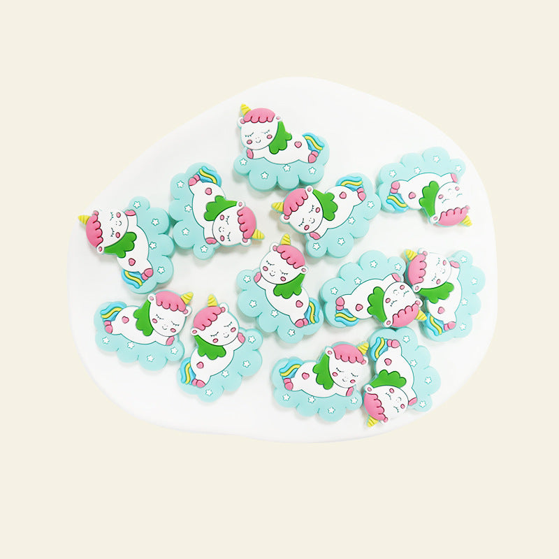 Wholesale 10PCS Unicorn Cartoon Silicone Beads