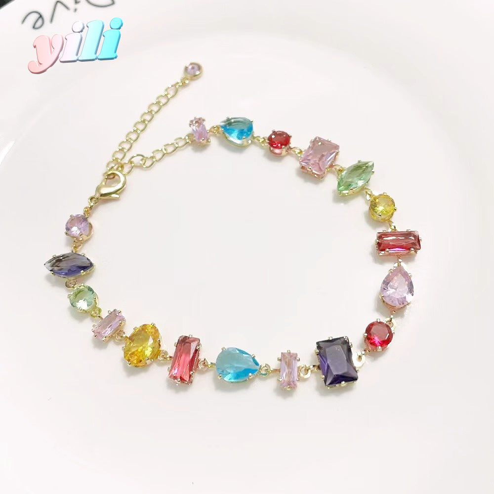 Wholesale Colored zircon full diamond bracelet