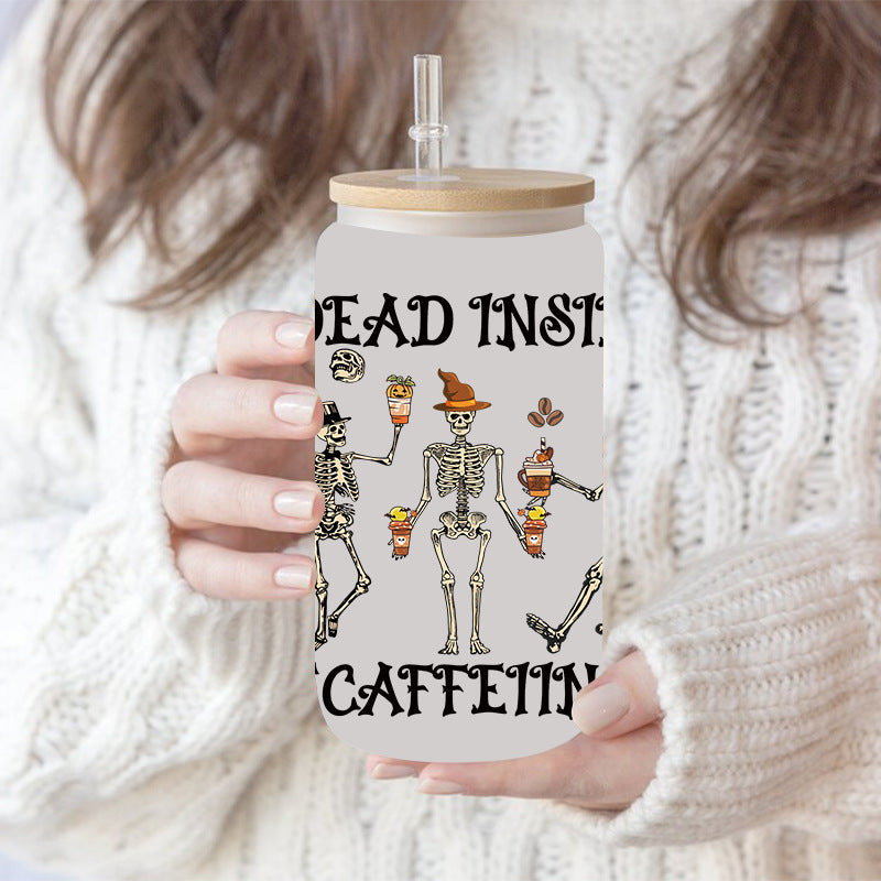Wholesale Pumpkin Ghost Skeleton Halloween 16oz Cup UV DTF Wraps
