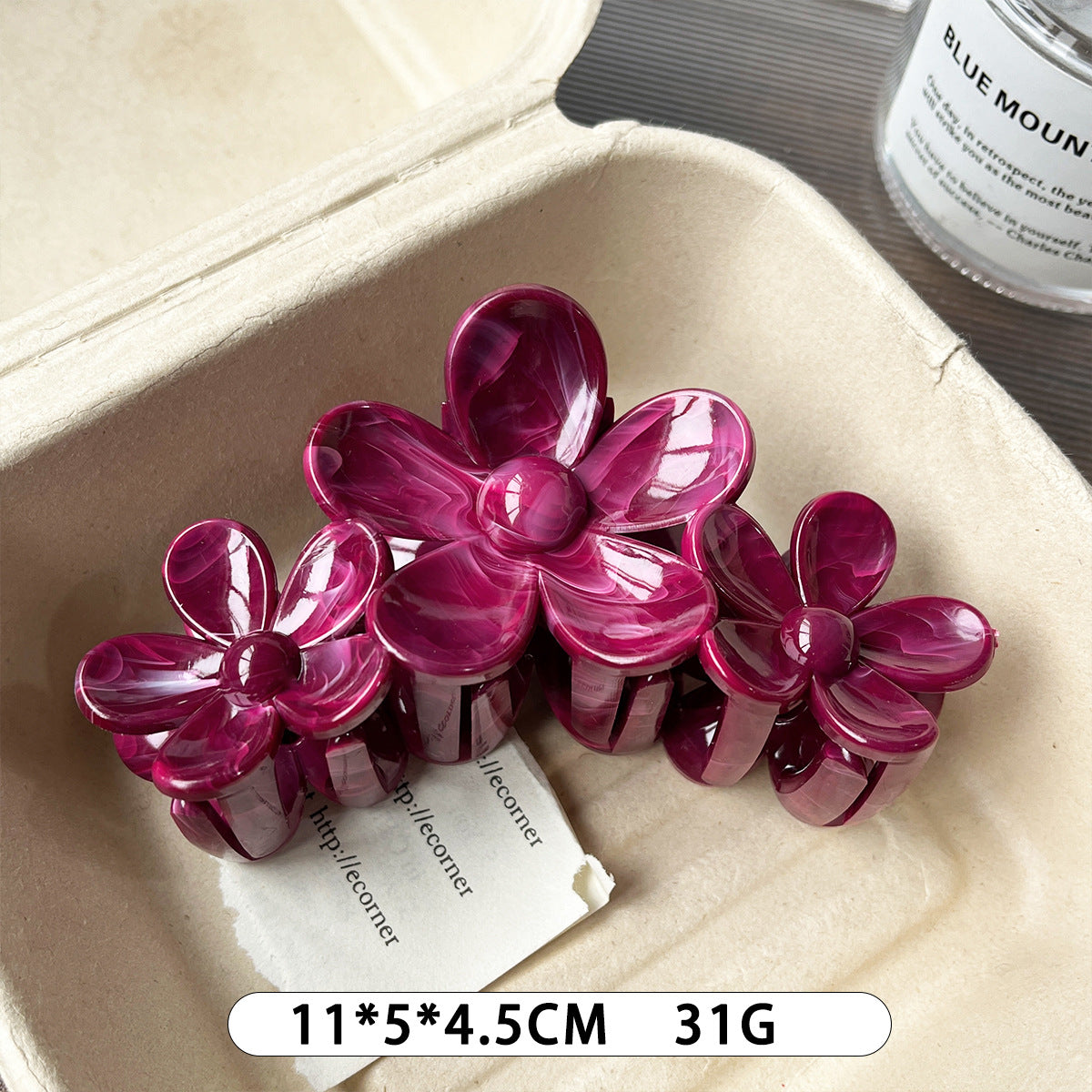Wholesale Sweet Korean Style Large Flower Shark Clip Plastic Hair Accessory For Everyday Styling And Boutique Resale