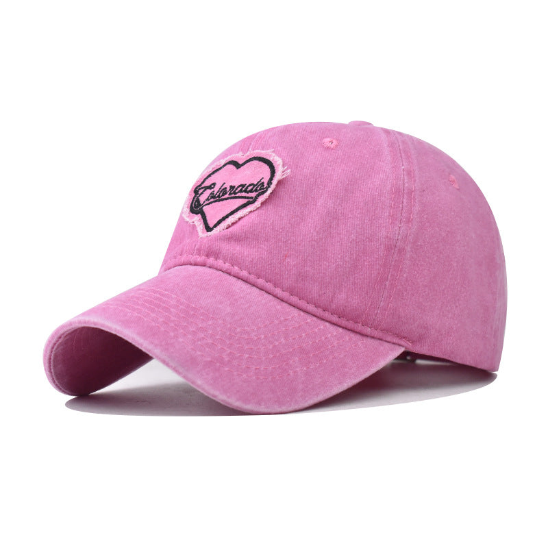 Wholesale Valentine's Day Pink Love Cotton Embroidered Baseball Hat