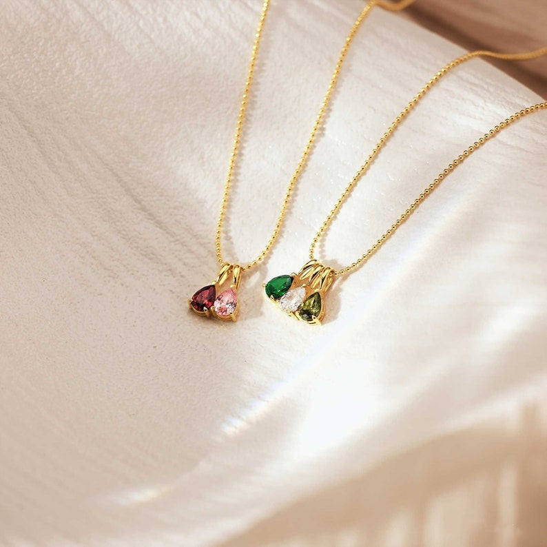 Wholesale Titanium Steel January Birthstone Drop Pendant Necklace 18K Gold Tone Stylish Jewelry Accessory For Gift And Daily Wear