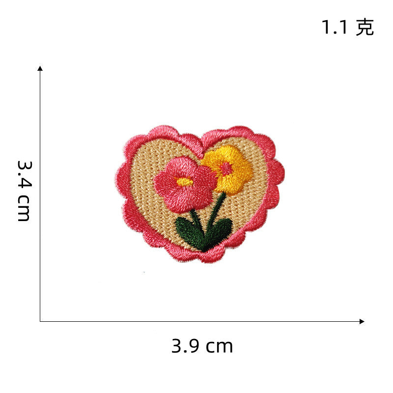 Wholesale Cartoon Heart Fabric Embroidery Patch