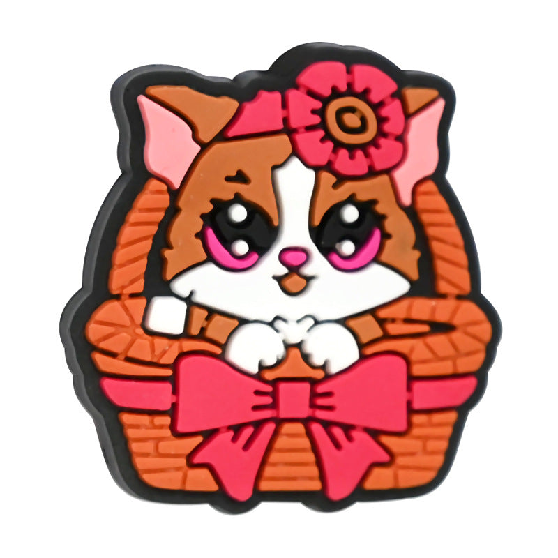 Wholesale Random 100pcs/pack Cute Cat Series DIY Beaded Charcoal