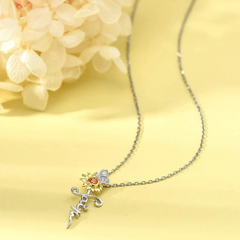 Wholesale Cross sunflower clavicle chain